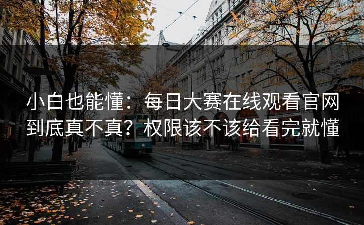 小白也能懂：每日大赛在线观看官网到底真不真？权限该不该给看完就懂